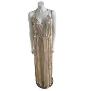 Wishlift Apparel Metallic Pleated Maxi Dress Size S